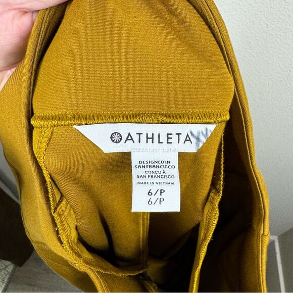 NWT Athleta Eastbound Straight Pants Brass Yellow Activewear 6 Petite 988039 - Picture 3 of 11